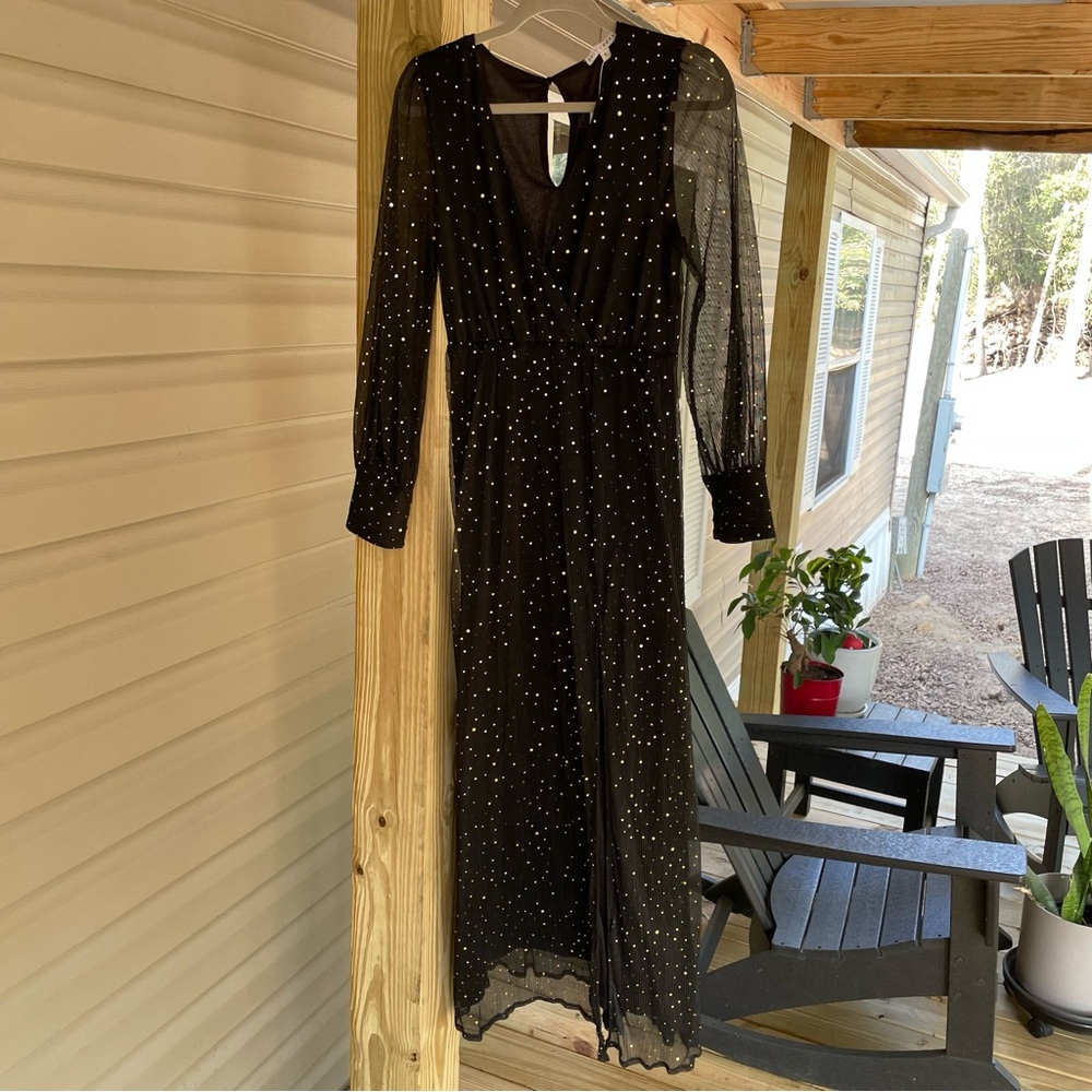 Balticborn long sleeve polka dot dress size L NWT